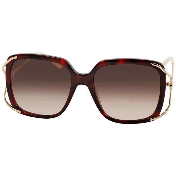 NEW Gucci Brown and Gold Square Women's Sunglasses - Picture 2 of 4
